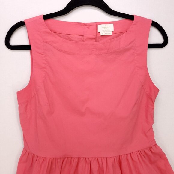 Kate Spade Blouse Shore Thing Sleeveless Button Back Peplum Top Coral Size 2 - Picture 3 of 11